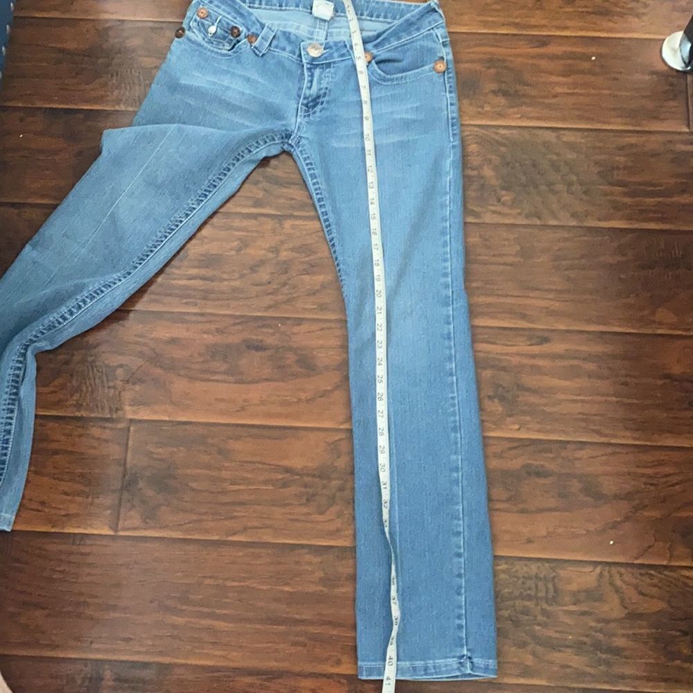True Religion Joey Super T Blue Distressed Denim Jeans Casual Event Party - Picture 9 of 11